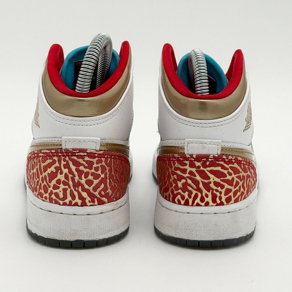 Nike Air Jordan 1 Mid “NC To CHI” 2023 Blue White Gold Red US Kids Size 4.5Y / E - Picture 6 of 14